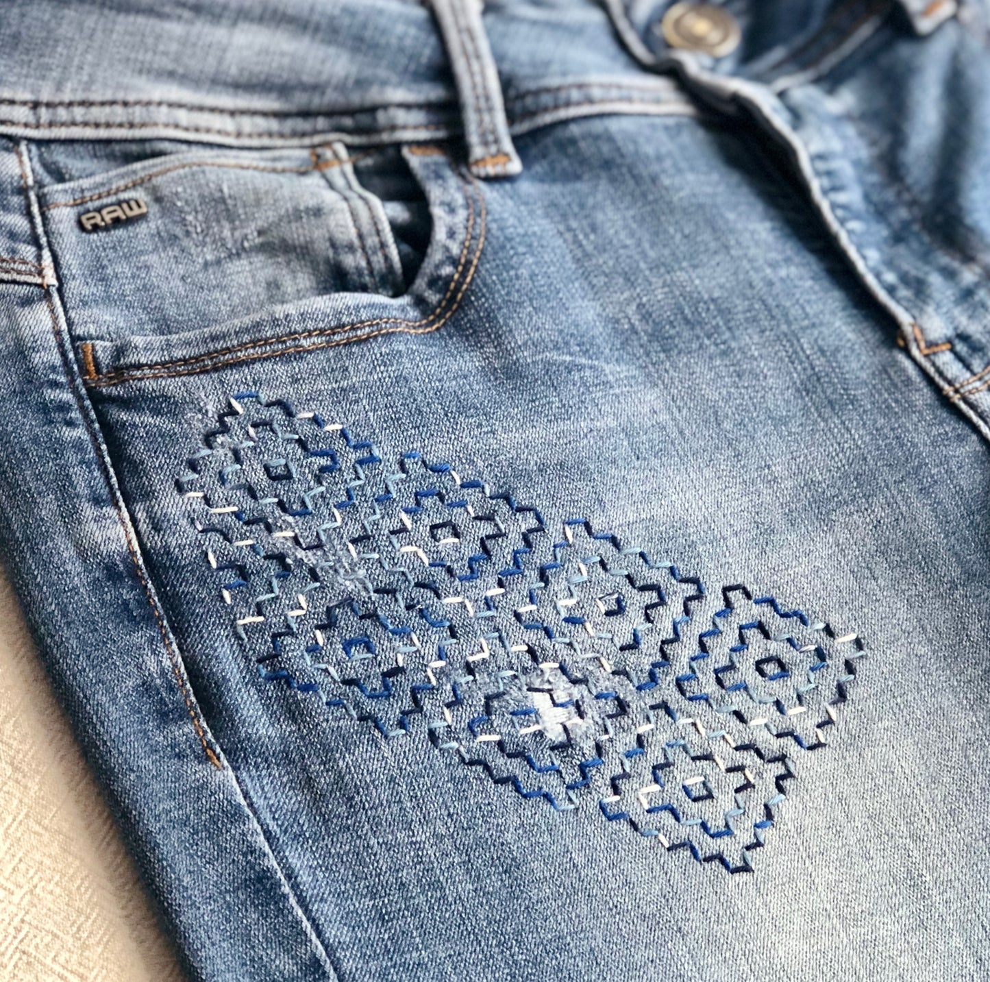 Workshop denim mending with Sashiko, Sun. 18 May 2 - 5:30 pm